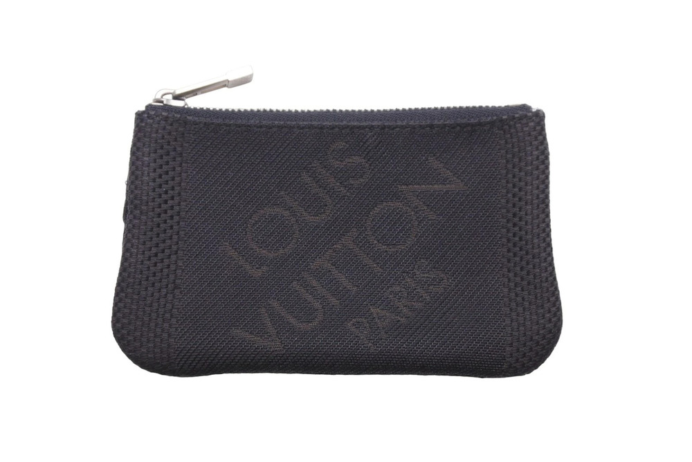LOUIS VUITTON Pochette Coin Key Case Wallet Black Brown